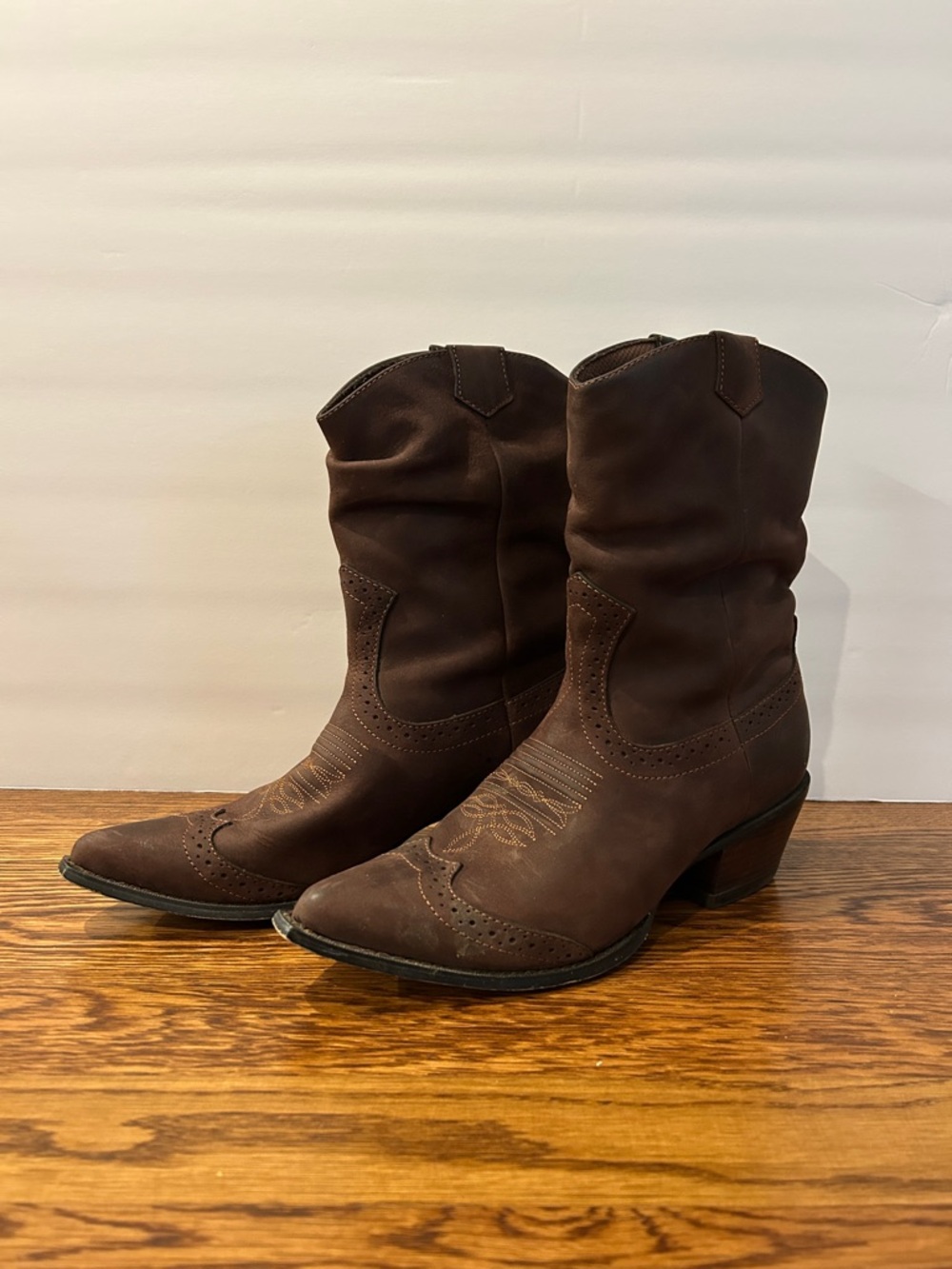 Durango Crush 8in Women’s Western Brown Leather Cowboy Boots sz 7.5 RD8423